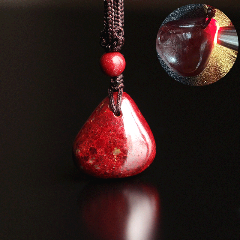 天然朱砂原石吊坠本命年挂件