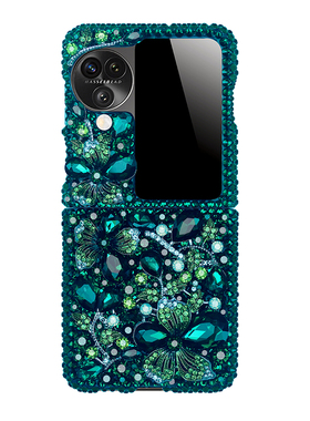 HP 适用于OPPOfindN3flip绿色满钻水钻手机壳findN2flip原创水晶