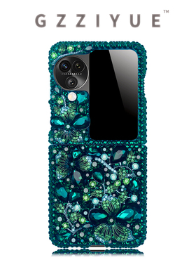 HP 适用于OPPOfindN3flip绿色满钻水钻手机壳findN2flip原创水晶