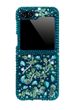 HP 适用于三星Zflip7/6/5绿色水钻手机壳Zflip5绿钻满钻原创