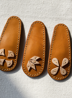 手缝真皮韩版简约皮质发夹刘海前额侧边后脑勺发卡BBbb夹子头饰