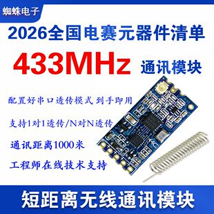 2026省级电赛短距离无线通讯模块 串口透传 433MHz通信一对一对多