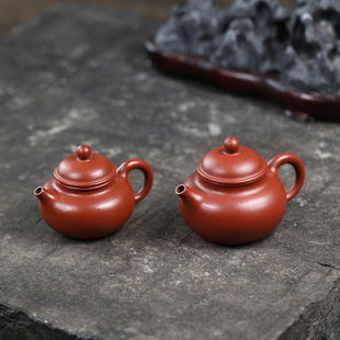 容天壶宜兴紫砂壶90cc小容量工夫茶具原矿皱皮朱泥中式家用泡茶壶