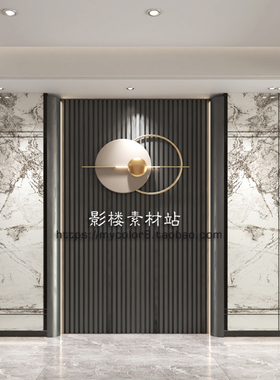 3D直播间背景 影楼摄影网红主播背景 书房壁纸壁画素材大图24-033