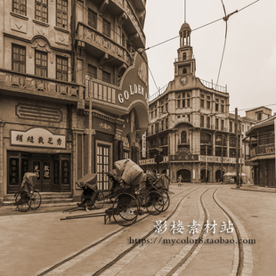 mycolor8 婚纱影楼摄影 老上海 怀旧背景街景 图片素材大图20-33