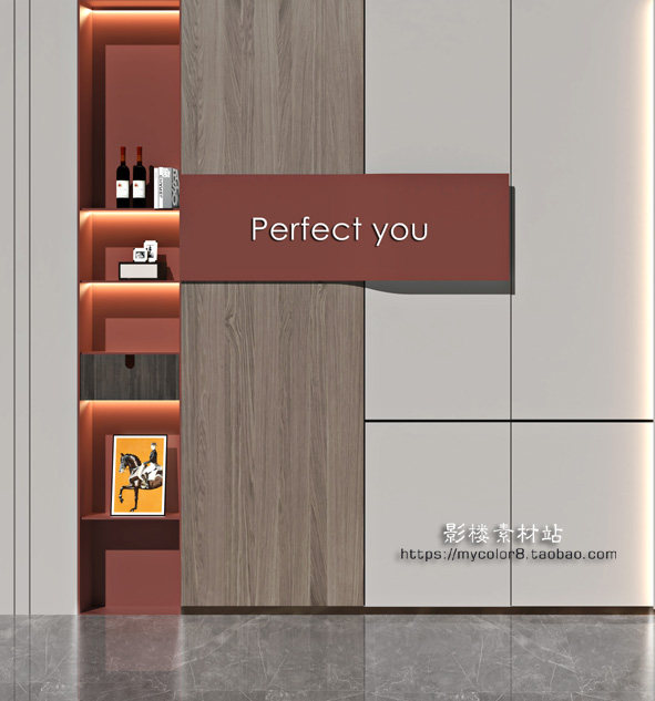 mycolor8影楼摄影网红主3D直播间背景 壁纸壁画素材大图23-160