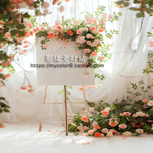 儿童高清壁画素材大图24 婚纱影楼摄影背景 花 室内 274 直播主播