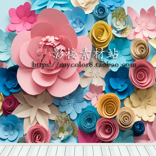 mycolor8 婚纱影楼摄影 花墙 儿童 拍摄背景 图片素材19-265
