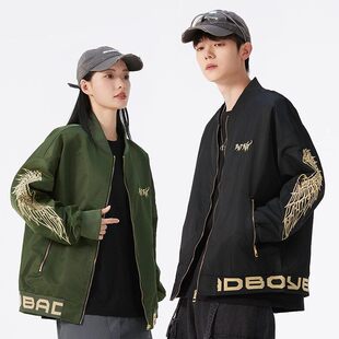 棒球男女情侣春新款 金线刺绣款 潮牌宽松保暖外套 BOY官方正品 BAD