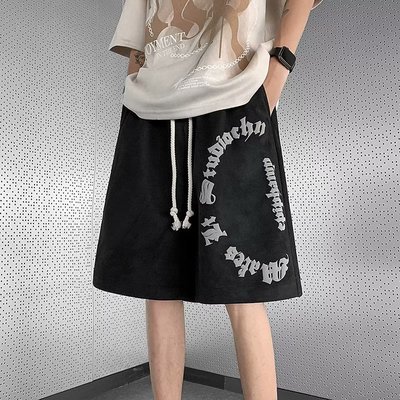 美式五分运动短裤男夏季薄款潮牌欧美高街大码篮球裤休闲宽松裤子