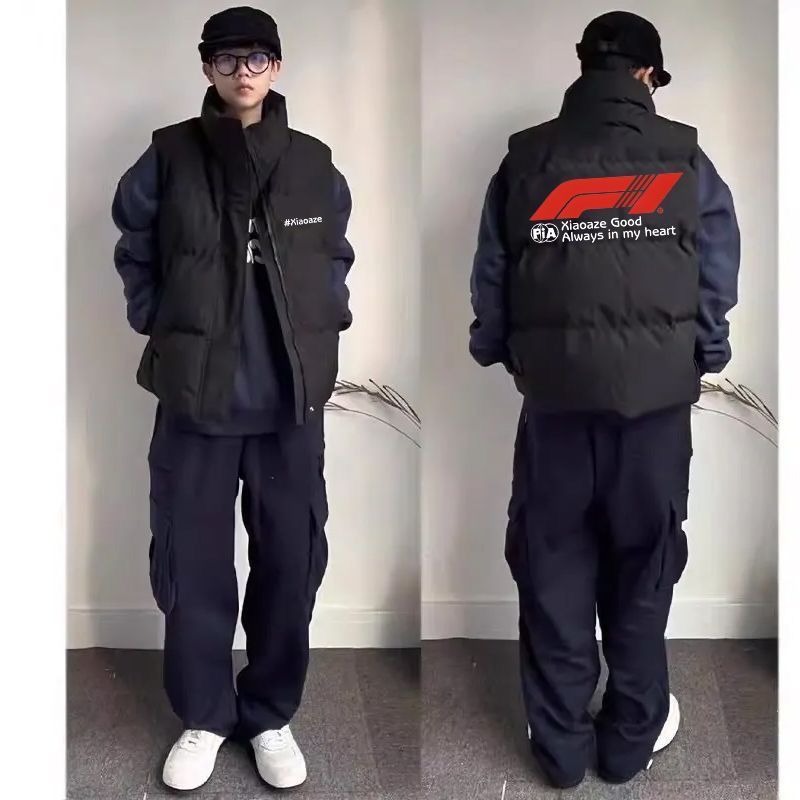 冬季hiphop美式潮牌加厚立领棉服马甲男女情侣款痞帅坎肩背心外套
