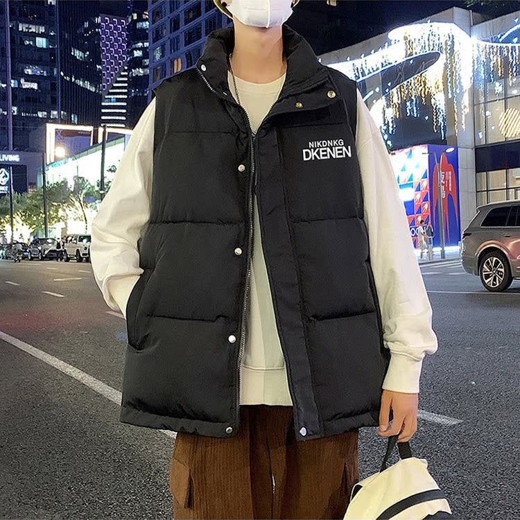 美式潮牌棉衣服马甲男款秋冬季加绒加厚外穿保暖坎肩无袖背心外套