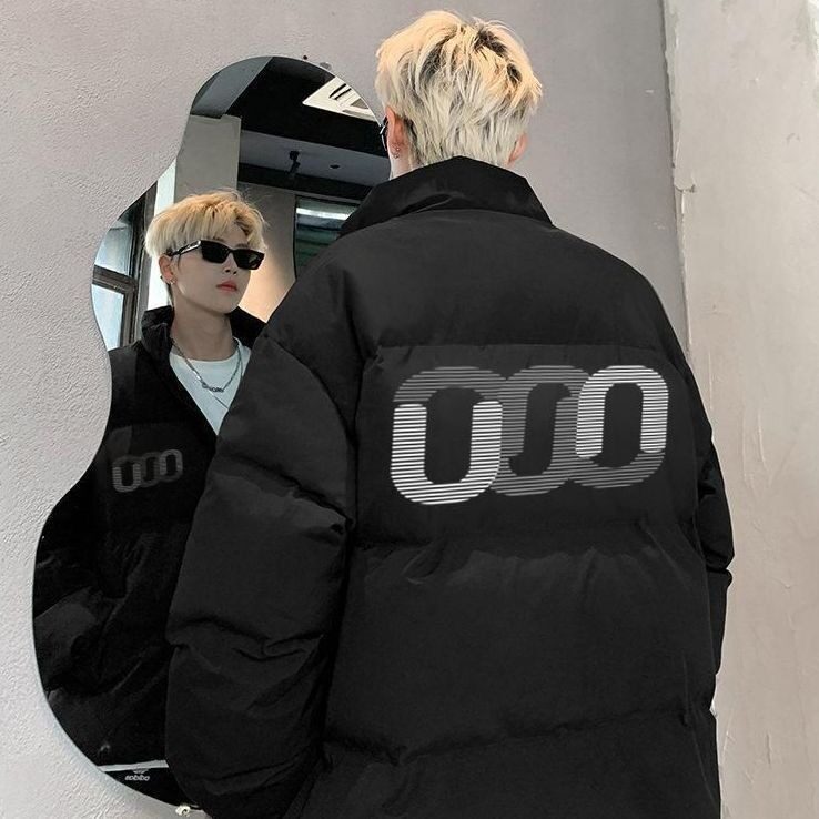 青少年美式oversize潮牌休闲宽松立领棉服冬季加厚痞帅棉衣外套