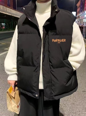 美式叠穿坎肩背心棉衣马甲男款秋冬新款百搭痞帅潮牌高端休闲外套