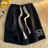 休闲短裤 衩高街潮牌百搭五分中裤 男生夏季 篮球运动大裤 子 新款 美式