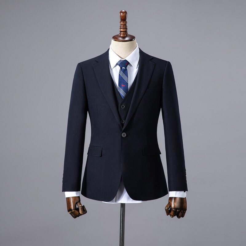 量身定制高端西服男士新款藏青色西服套装