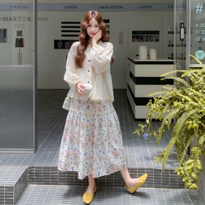 【】 衬衫+碎花半裙套装2C200-2501-P165-K238图片