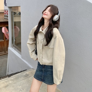 韩系工装风短外套女2025秋季新款小个子宽松休闲百搭今年流行夹克图片
