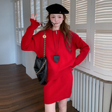 超好看红色针织毛衣套装裙女2025春季新款氛围感减龄半身裙两件套，女装套装/套裙，2C200