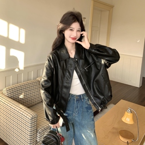【 出货】新款 黑色拉链皮衣2C200-2612-P175-K288图片