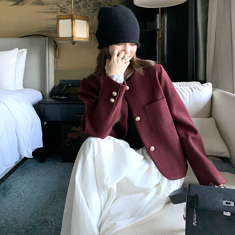 【】安哥拉红小金扣百搭外套2C200-8836-P145-K208,女装短外套,2C200