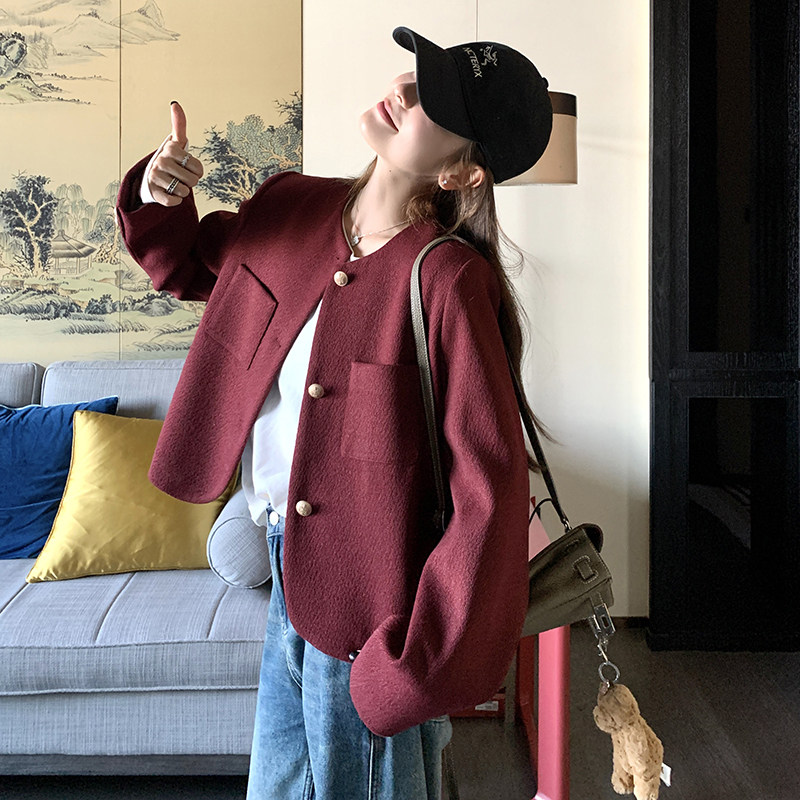 【】安哥拉红小金扣百搭外套2C200-8836-P145-K208,女装短外套,2C200