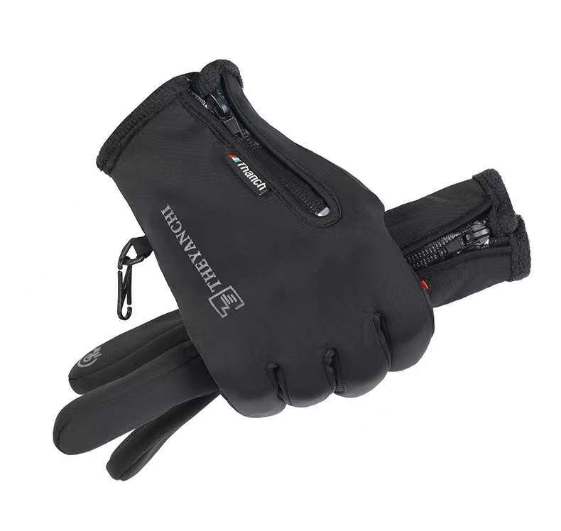 冬季保暖手套男加绒防寒户外骑行山地车摩托车自行车全指学生触屏