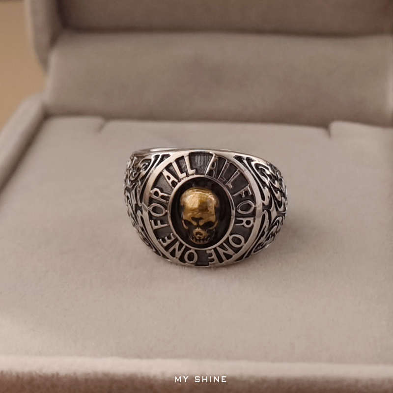 通用纯银机车朋克戒指