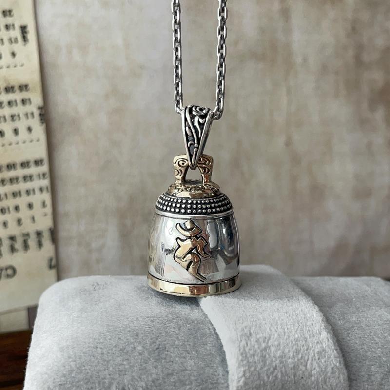 俏金族925纯银铃铛吊坠