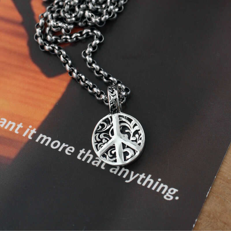 myshine925纯银反战标吊坠