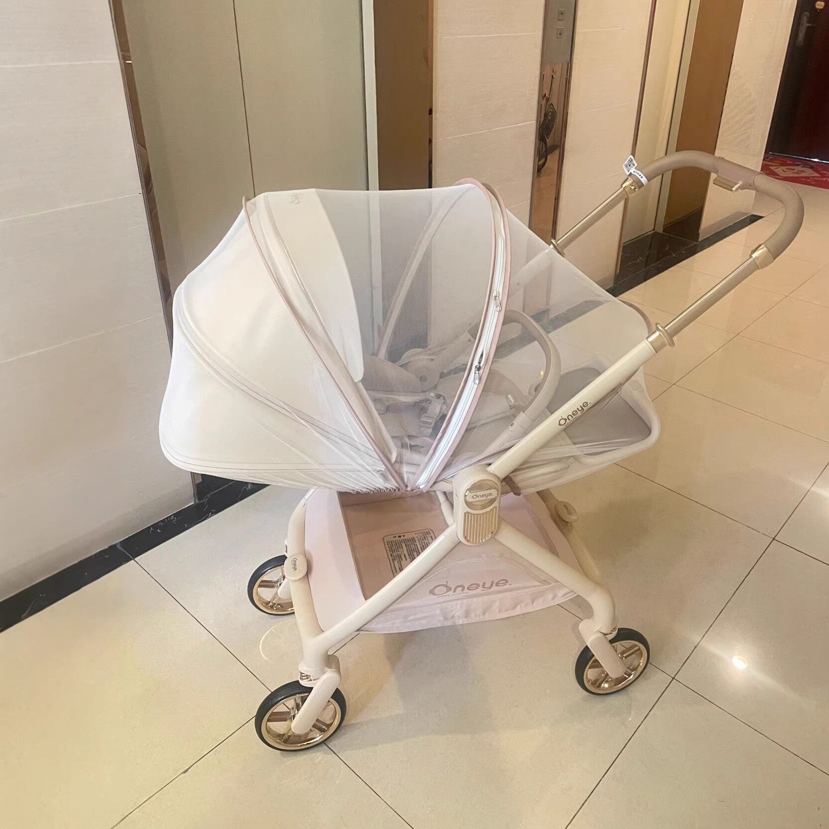 丸丫T9推车蚊帐DearMom罗马假日全罩式通用蚊帐婴儿车防蚊罩通用