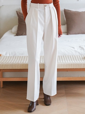 MELLOW SENSE天丝醋酸羊毛加厚秋冬老钱风压褶显瘦直筒高腰西装裤