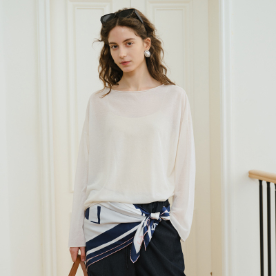 MELLOW SENSE 2026SS亚麻透气纯色小衫肌理感轻薄宽松防晒罩衫