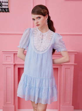 MIKIBANA莱赛尔天丝娃娃衬衫连衣裙公主风植物纤维D32OD9416