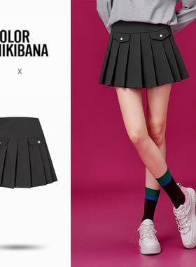 MIKIBANA春季新款百褶性感A字半身裙百搭显瘦裙子女J61BK2112