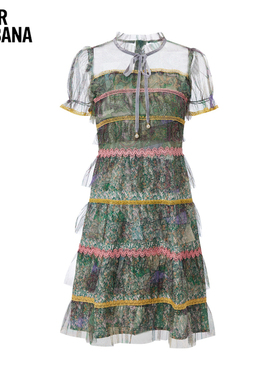 MIKIBANA米可芭娜复古法式镂空连衣裙女夏长裙2024新款Z32OD8544