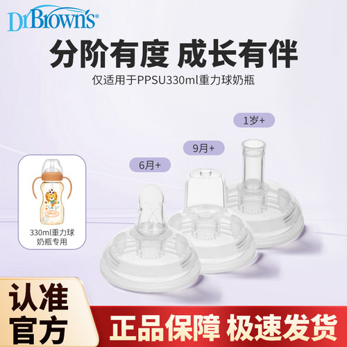 【仅适用于布朗博士PPSU330ml重力球奶瓶】重力球吸管吸嘴配件