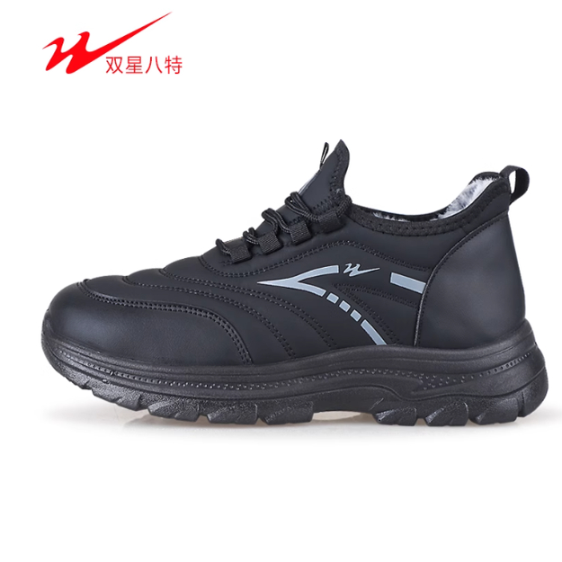 双星冬季魔术贴休闲鞋防滑耐磨