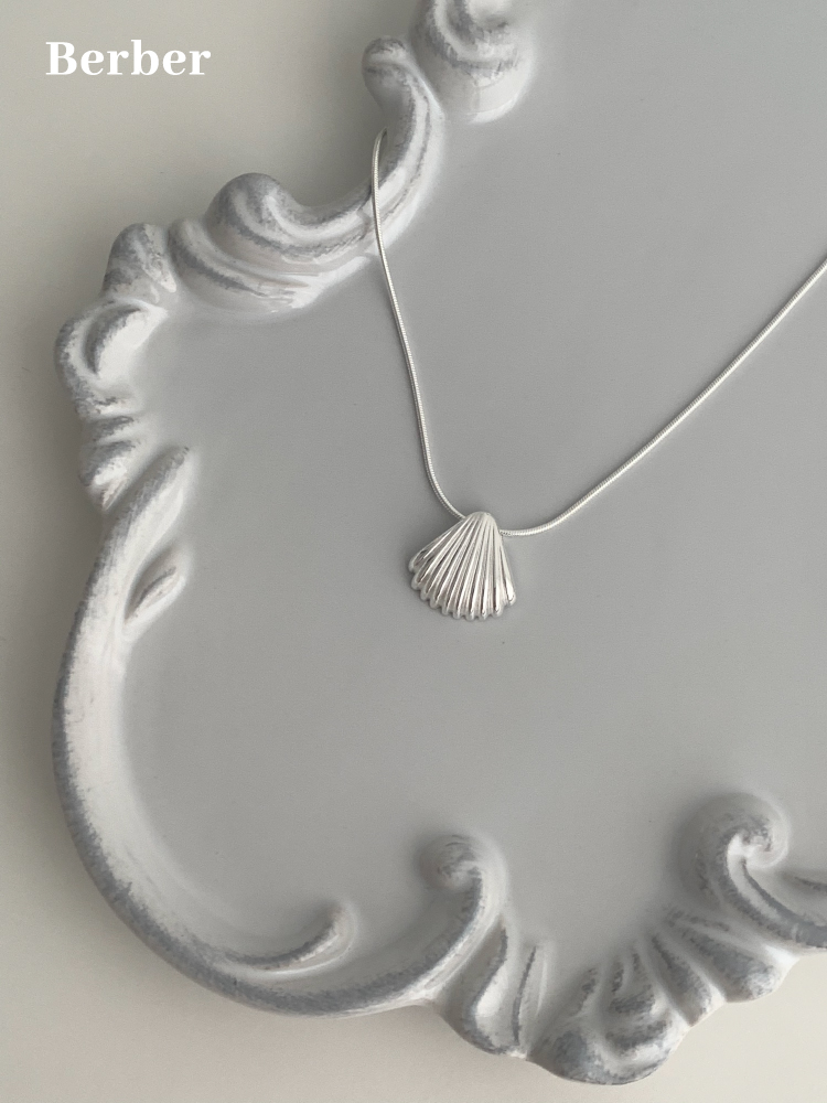 Berber闪亮银贝壳项链s925银