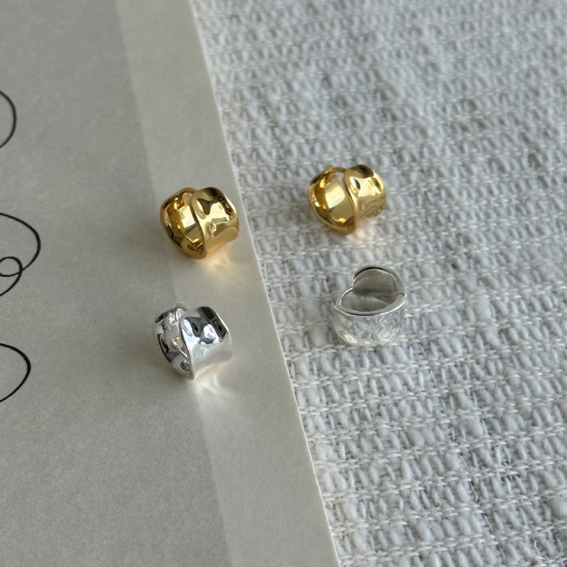 Berbers925重工纹理宽面耳圈