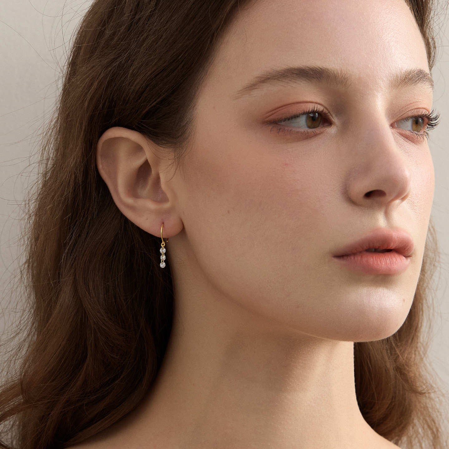 Berber 好质感法式灵动mini三钻流苏耳环 s925银 简约高级百搭