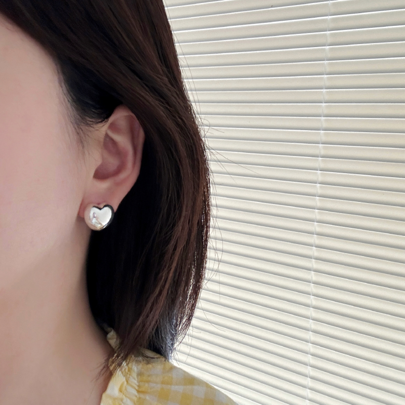 Berber 胖嘟嘟爱心耳钉 s925银 小众设计百搭时髦极简气质