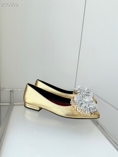 WAR2026新款 单鞋 女鞋 BALLET 子里外全皮花朵平底鞋 THE 浅口鞋