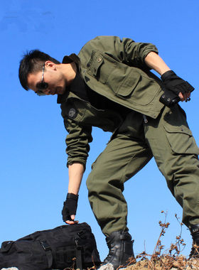 汽修电焊电工长袖工作服套装男