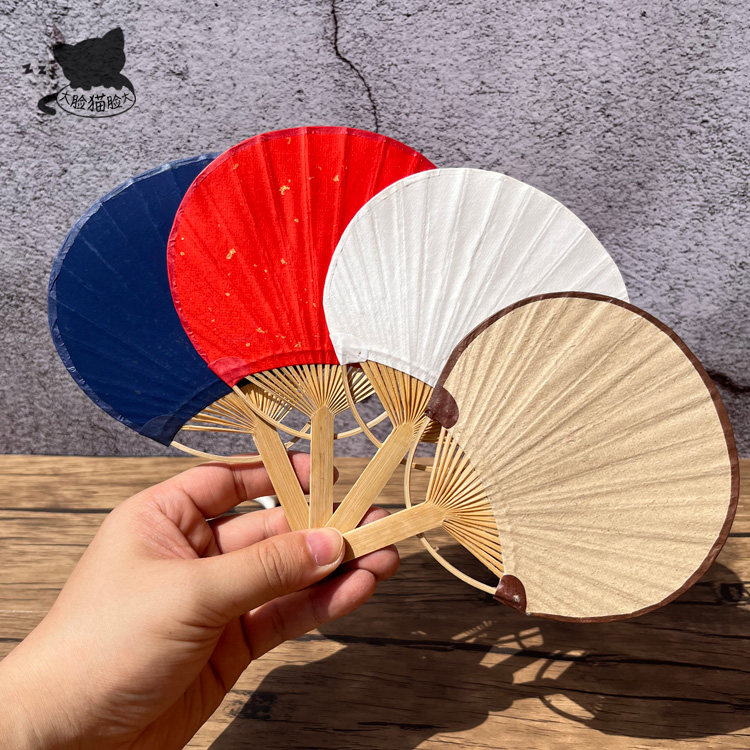 迷你手工宣纸竹团扇儿童diy手工