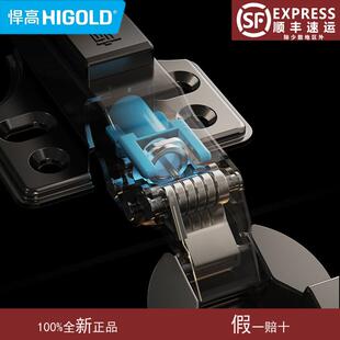 悍高三段力铰链全阻尼小角度缓冲9级防水柜门枪灰色尼龙合页