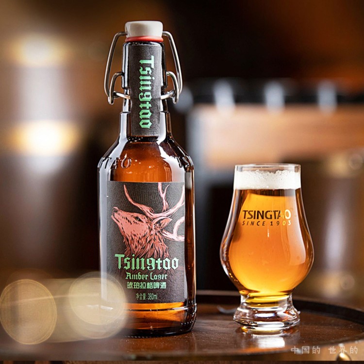 青岛啤酒琥珀拉格380mlx12瓶装