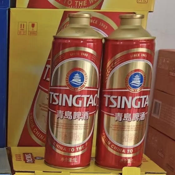 青岛啤酒经典10度1LX6罐装整箱红经典啤酒120天保质期桶装黄啤