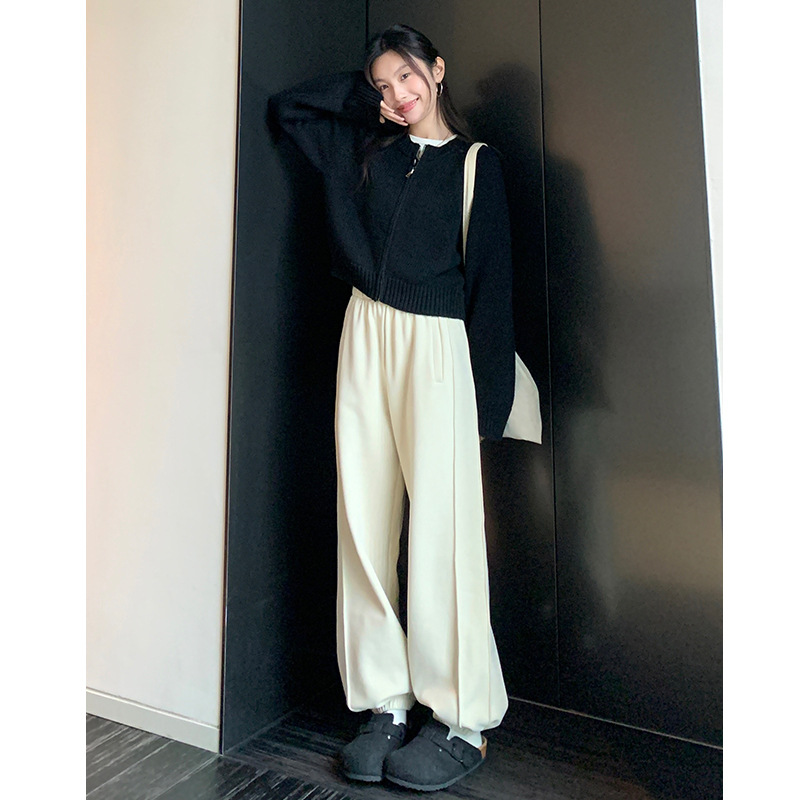 EAL高腰加绒保暖束脚卫裤