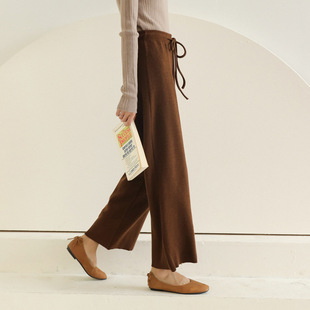 欧美高腰阔腿裤 女装 女K196 休闲裤 EAL羽迹2025春季